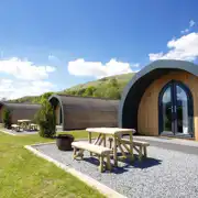 Superior ensuite glamping pods with picnic bench and hot tub