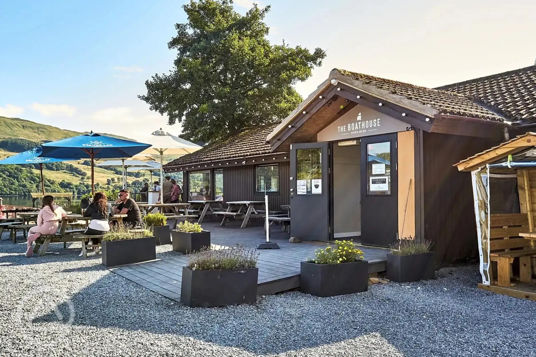 The Boathouse Kitchen and Bar outdoor seating The Boathouse Kitchen and Bar outdoor seating