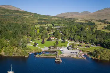 Aerial of the site and Loch Tay