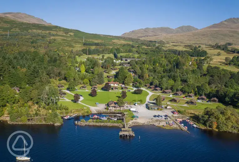 Aerial of the site and Loch Tay