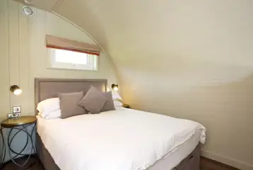 Superior pod double bed (bedding included) Superior pod double bed (bedding included)