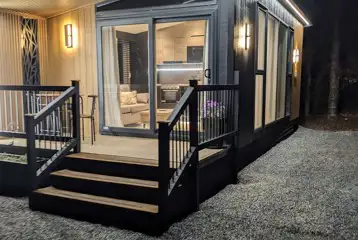 Blencathra camping pod at night Blencathra camping pod at night