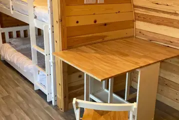 Orchard pods plus bunk bed and seating area Orchard pods plus bunk bed and seating area