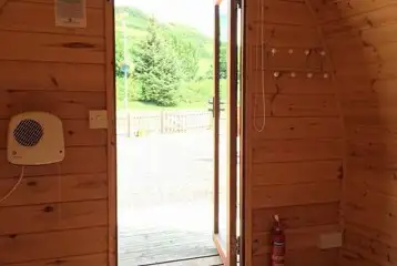 Snug camping pod interior Snug camping pod interior