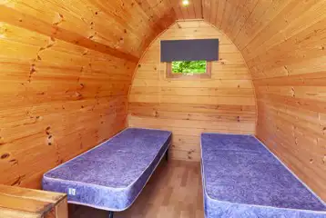 Camping pod interior Camping pod interior