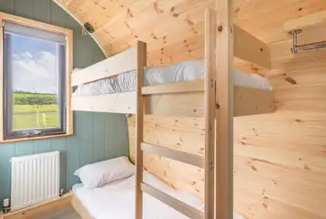 Large Gold glamping pod bunkbeds