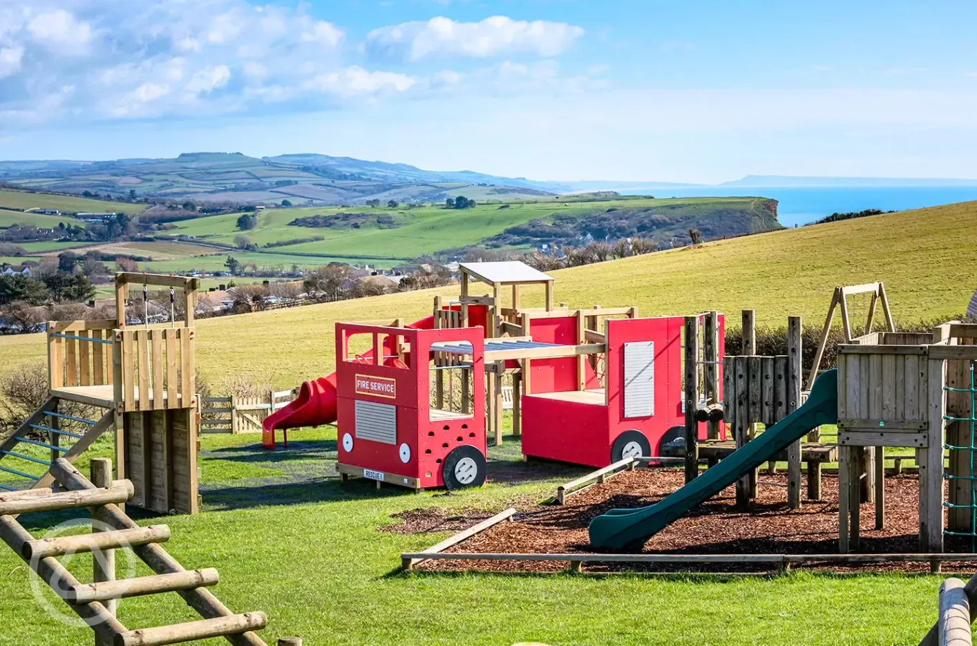 Fire engine themed children's play park