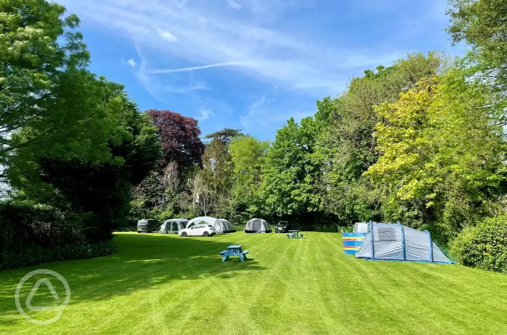 Non electric grass tent pitches