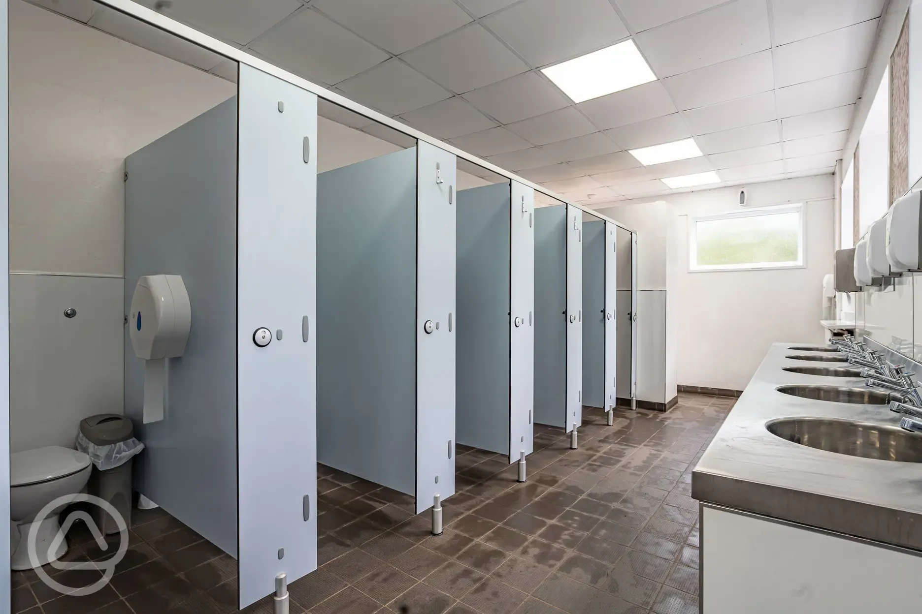 Toilets with private cubicles