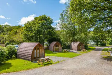 Camping pods with private picnic benches