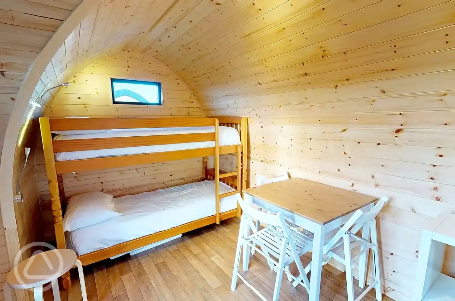 Camping pod interior