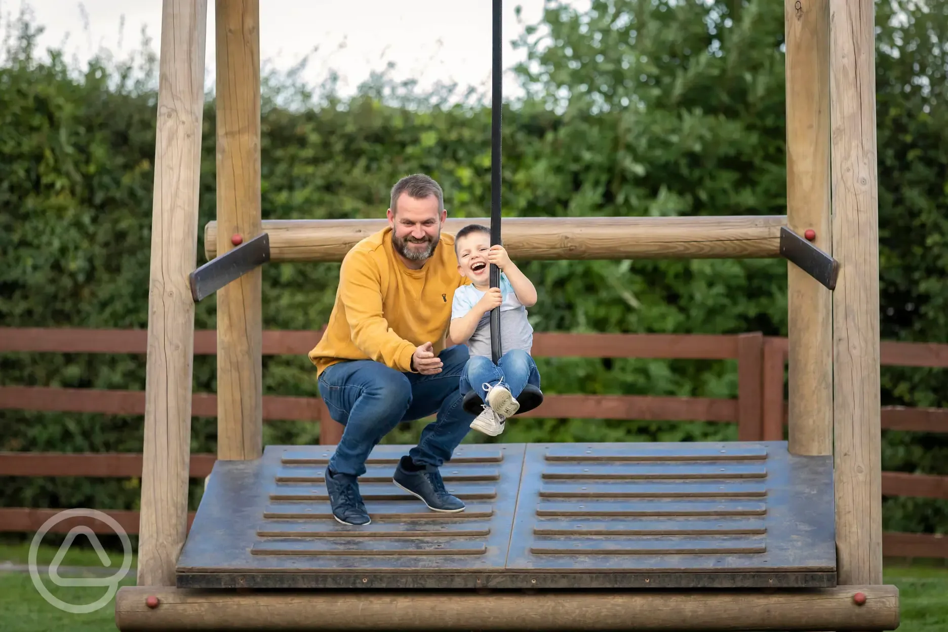 Zip wire in the play area