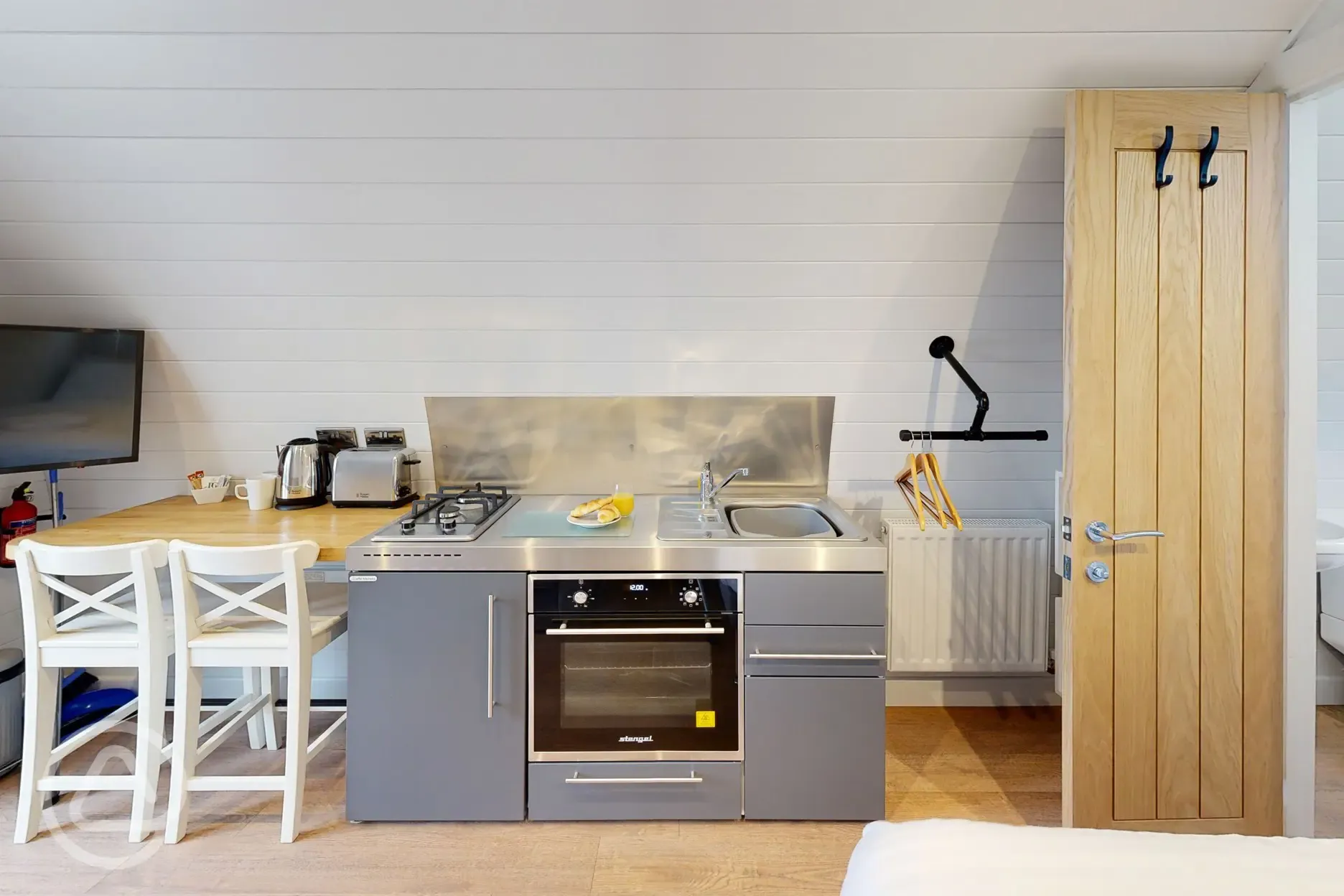 Glamping pod kitchen
