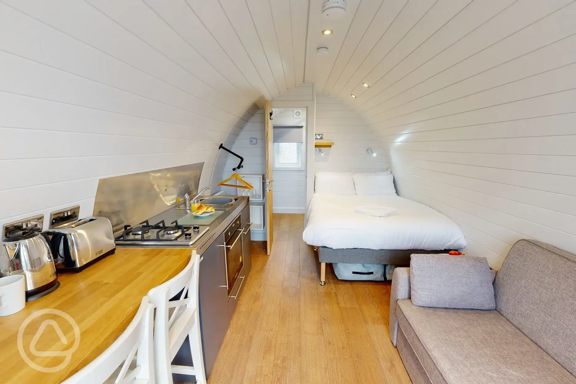 Glamping pod interior