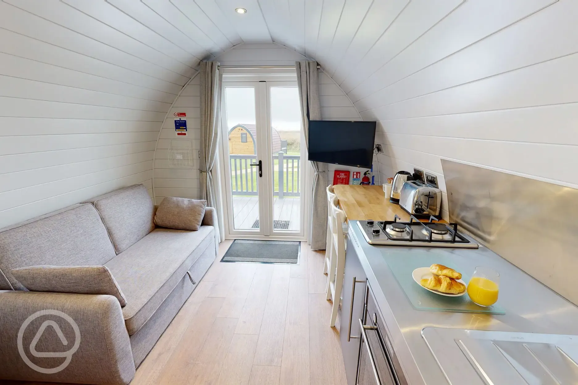 Glamping pod interior