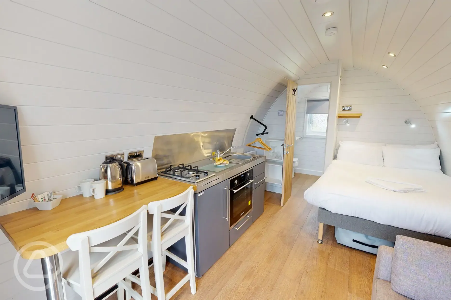 Glamping pod interior