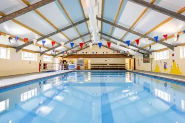 Indoor heated swimming pool, open April to October, charges apply