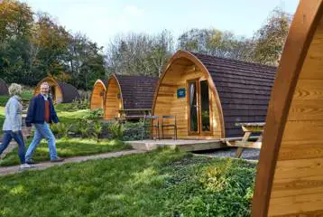 Mega pods with decking areas and seating
