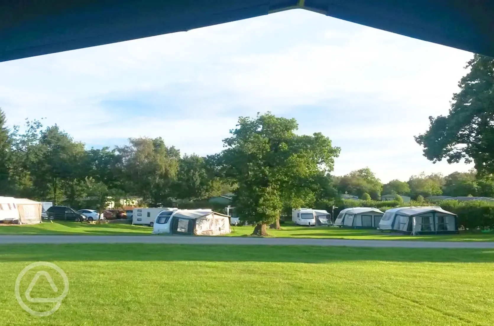 View of electric hardstanding pitches