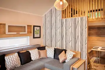 Forest glamping pod interior Forest glamping pod interior