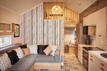 Forest glamping pod interior Forest glamping pod interior