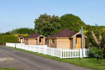 Glamping cabins in fenced area Glamping cabins in fenced area