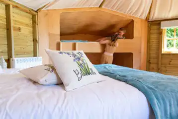 Glamping cabin interior Glamping cabin interior