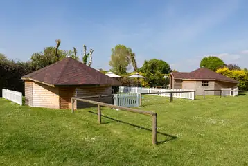Glamping cabins in fenced area at Broadhembury Holiday Park Glamping cabins in fenced area at Broadhembury Holiday Park