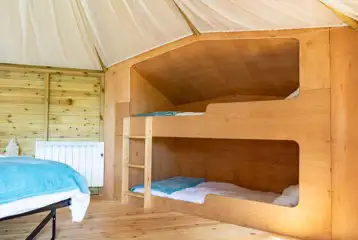 Glamping cabin bunk beds Glamping cabin bunk beds