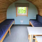 Four person camping pod interior