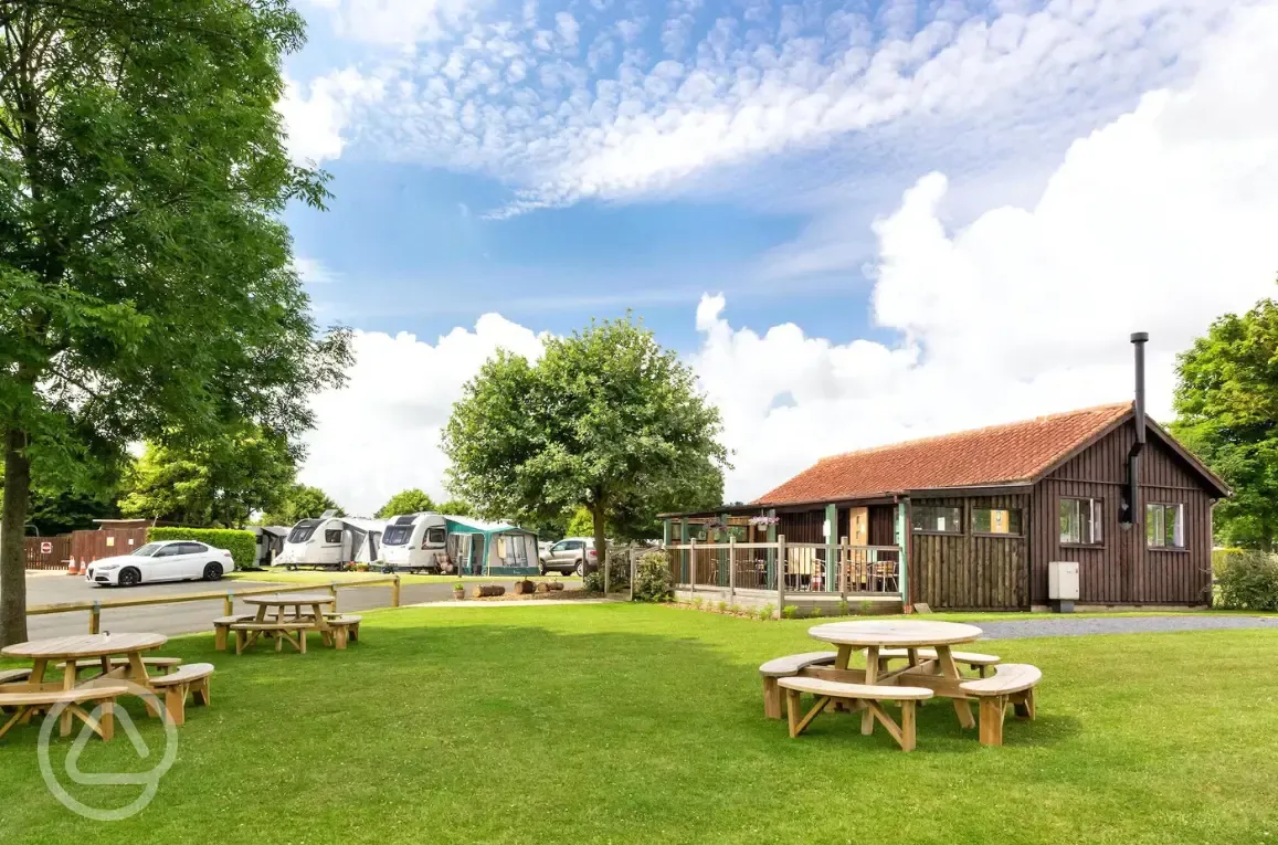 Onsite cafe and outside seating