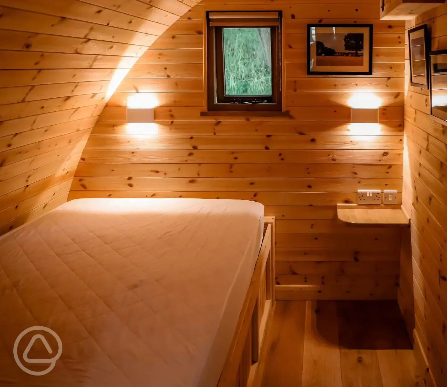 Ensuite glamping pod interior