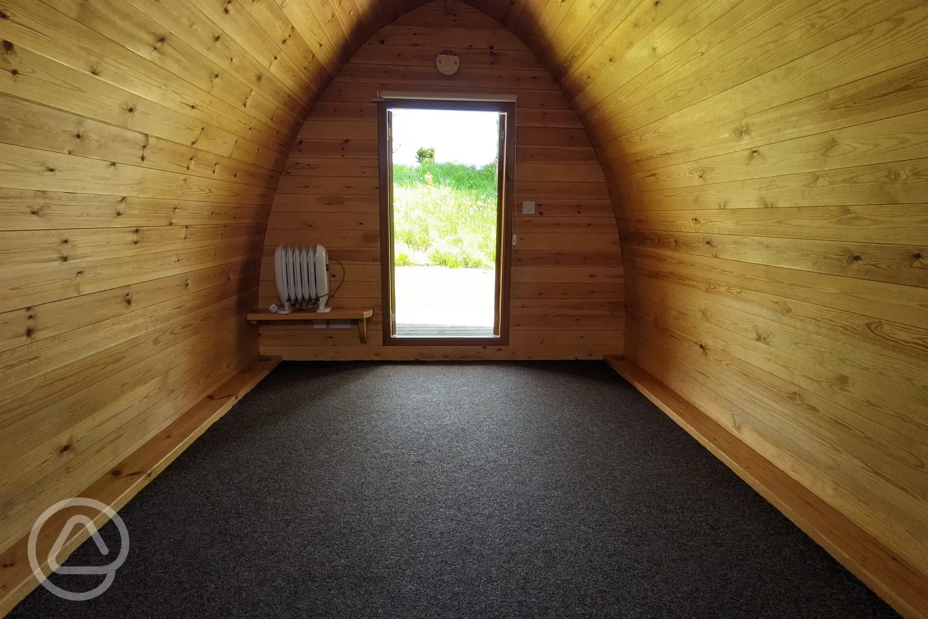 Camping pod interior