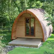 Camping pods surrounded by woodland Camping pods surrounded by woodland