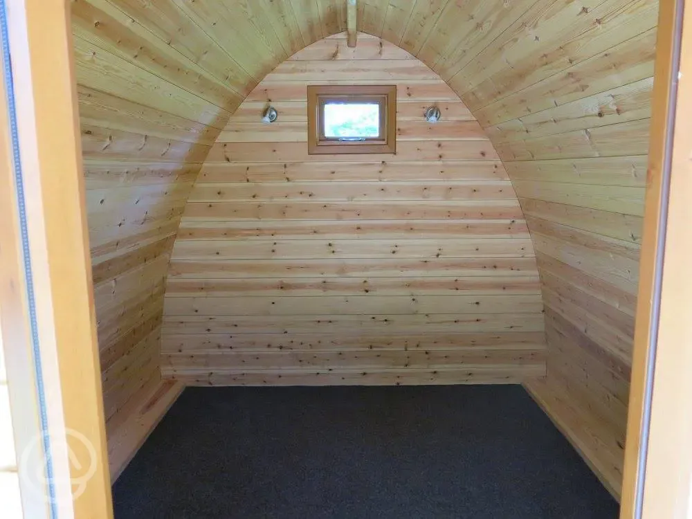 Camping pod interior