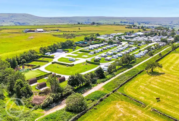 Aerial of Upwood Holiday Park and the surrounding countryside