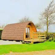 Standard camping pods with small deck areas