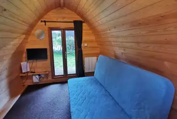 Large camping pod interior