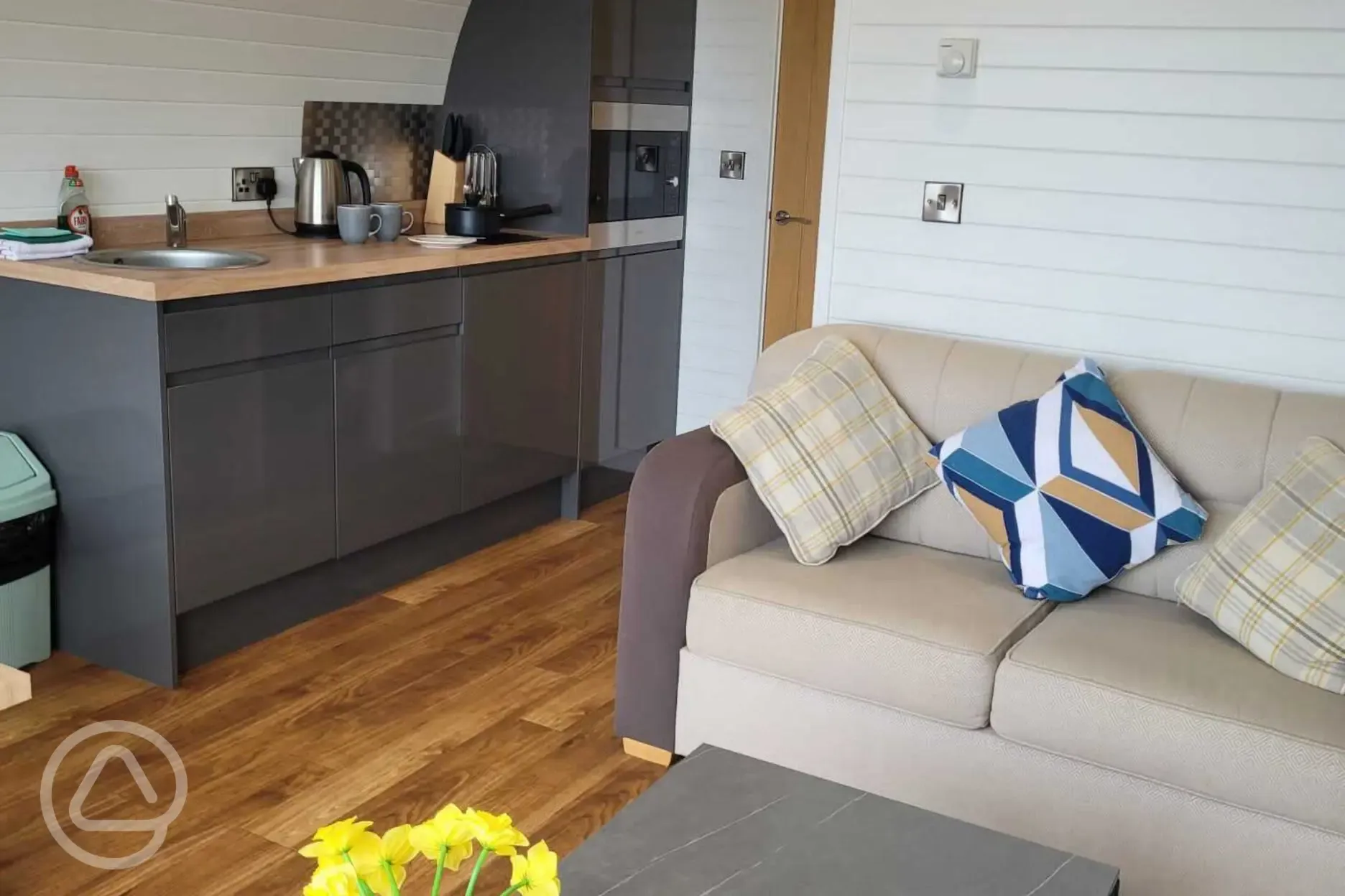 Gwel yr Bae large glamping pod interior (pet friendly)