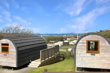 Glamping pods with sea views