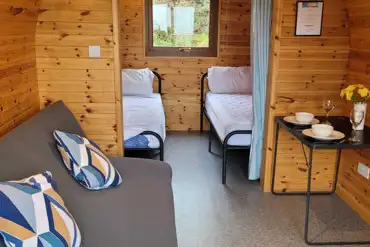 Glamping pod interior 