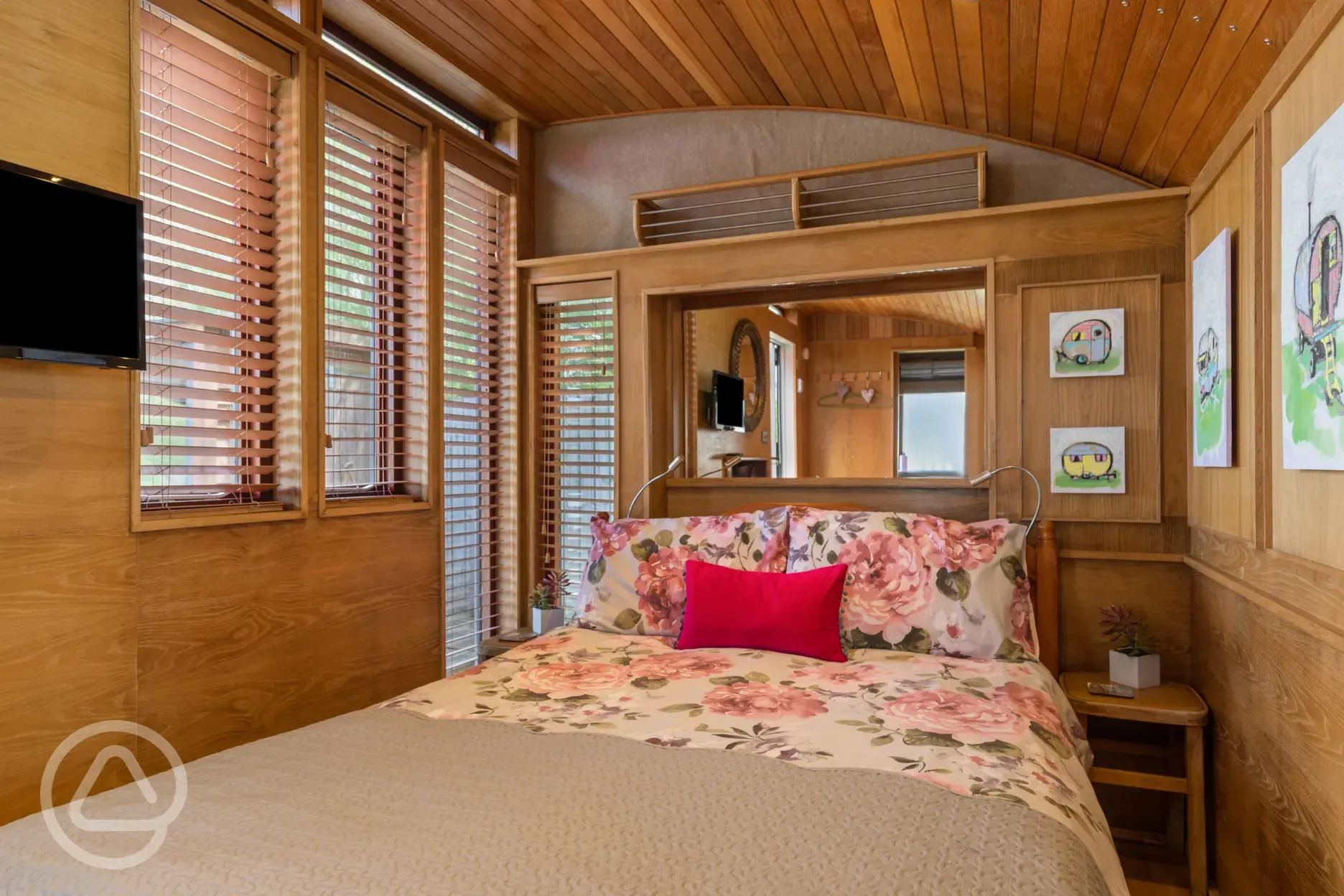 Glamping cabin interior