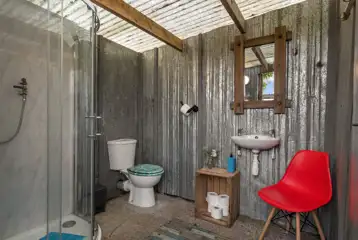 Glamping cabin bathroom