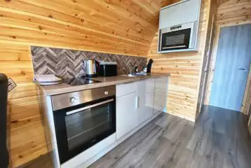 Executive glamping pod kitchen