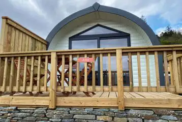 Executive glamping pod with hot tub