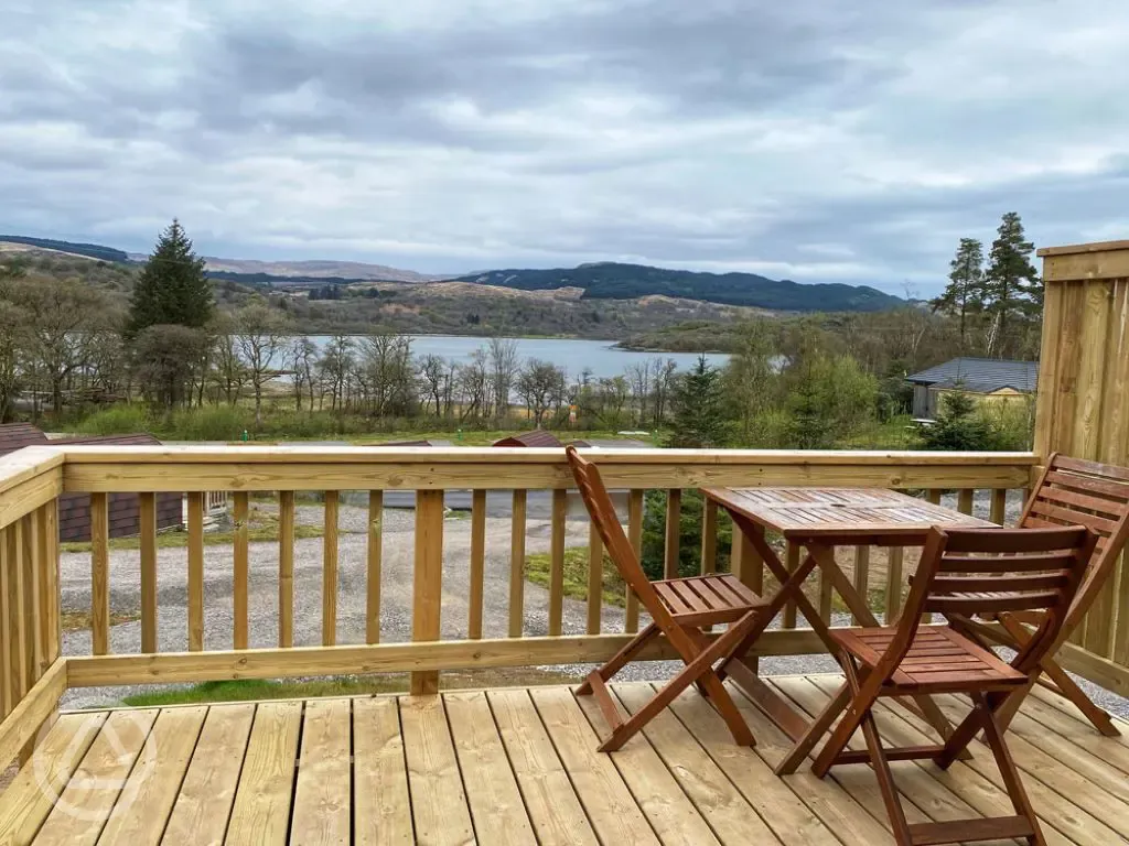 Executive glamping pod with hot tub views