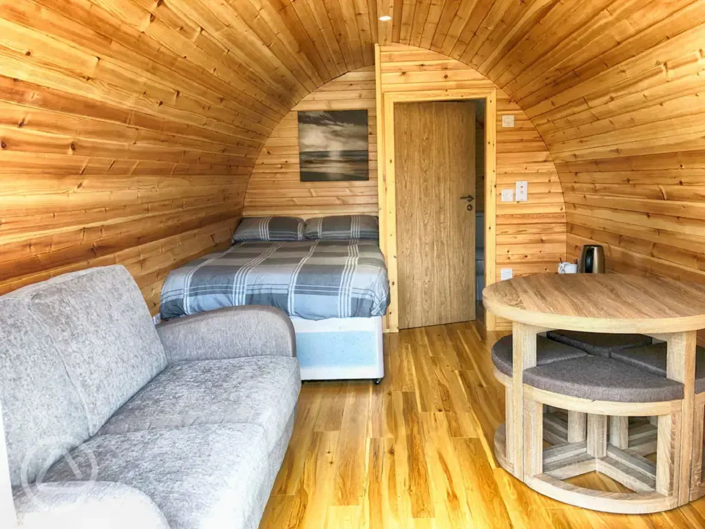 Ensuite glamping pod interior