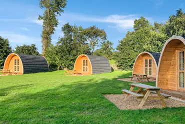 Small camping pods with private gravel and picnic bench (two persons)