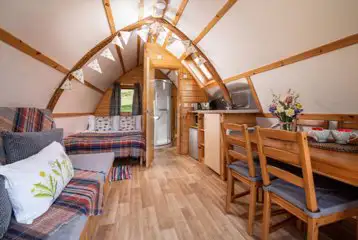 Deluxe ensuite Wigwam pod interior