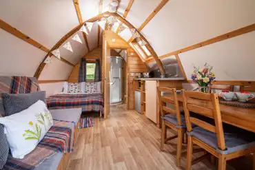 Deluxe ensuite Wigwam pod interior